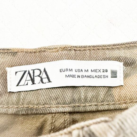 Zara Assymetrical Front Panel Camouflage Printed Skirt Short Size M - Picture 3 of 5